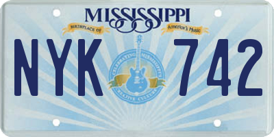 MS license plate NYK742