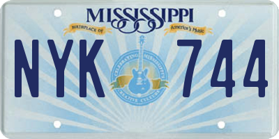 MS license plate NYK744