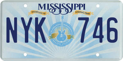 MS license plate NYK746