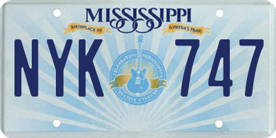 MS license plate NYK747