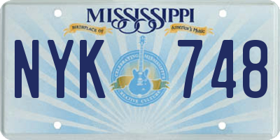 MS license plate NYK748