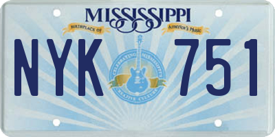 MS license plate NYK751