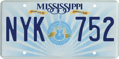 MS license plate NYK752