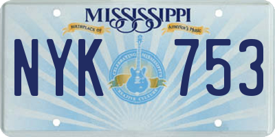 MS license plate NYK753