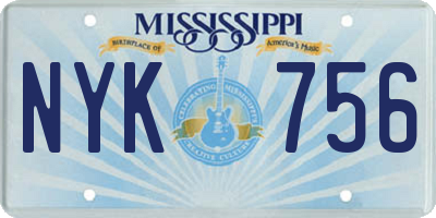 MS license plate NYK756