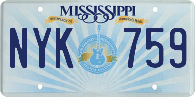 MS license plate NYK759