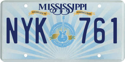 MS license plate NYK761