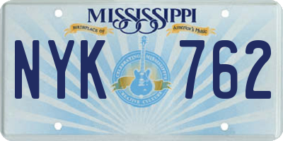 MS license plate NYK762