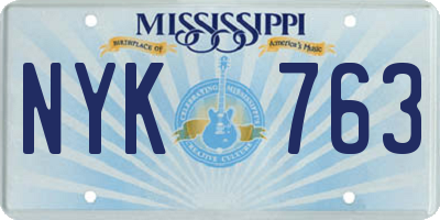 MS license plate NYK763