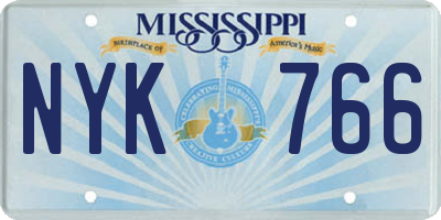 MS license plate NYK766