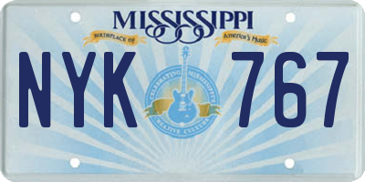 MS license plate NYK767