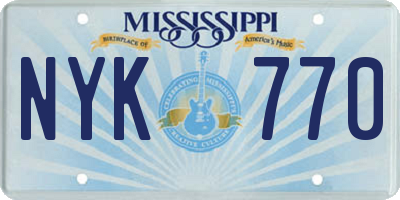 MS license plate NYK770