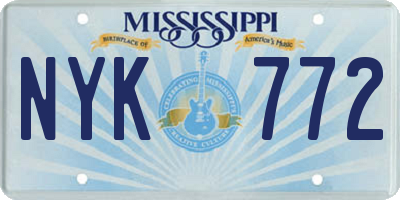 MS license plate NYK772