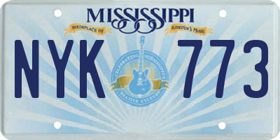 MS license plate NYK773