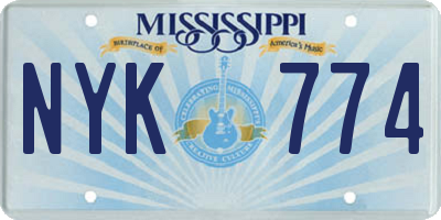MS license plate NYK774
