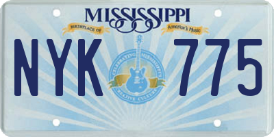 MS license plate NYK775