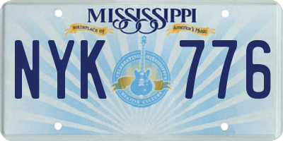 MS license plate NYK776