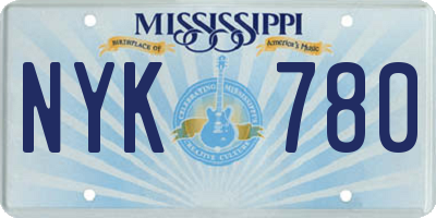 MS license plate NYK780