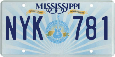 MS license plate NYK781