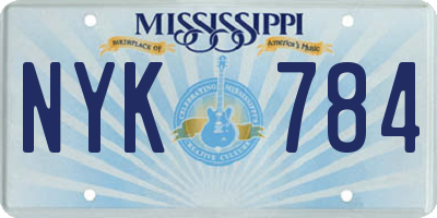 MS license plate NYK784