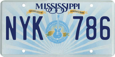 MS license plate NYK786