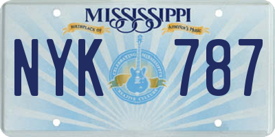 MS license plate NYK787