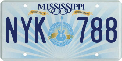 MS license plate NYK788