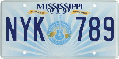 MS license plate NYK789