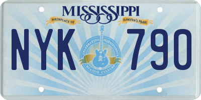 MS license plate NYK790