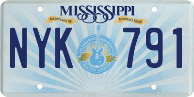 MS license plate NYK791