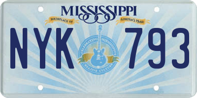 MS license plate NYK793
