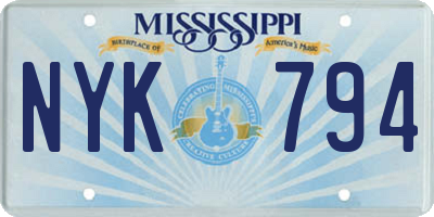 MS license plate NYK794