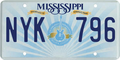 MS license plate NYK796