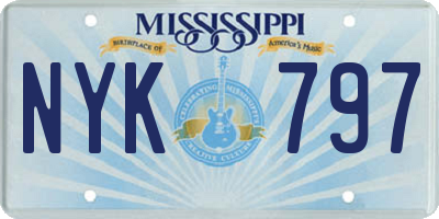 MS license plate NYK797