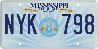 MS license plate NYK798