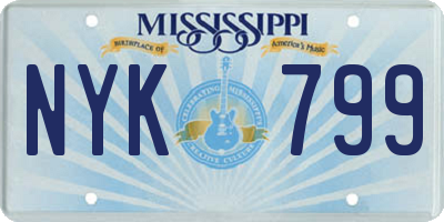 MS license plate NYK799