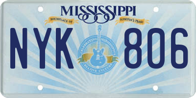 MS license plate NYK806