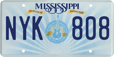 MS license plate NYK808