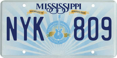 MS license plate NYK809