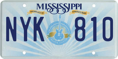 MS license plate NYK810