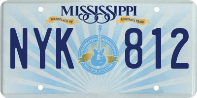 MS license plate NYK812