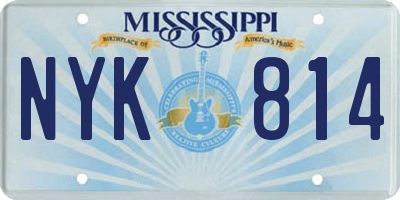 MS license plate NYK814