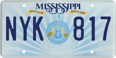 MS license plate NYK817