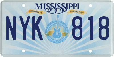 MS license plate NYK818