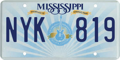 MS license plate NYK819