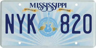 MS license plate NYK820