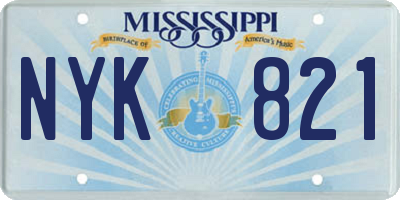 MS license plate NYK821