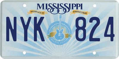 MS license plate NYK824