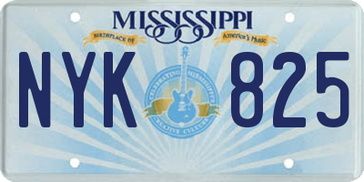 MS license plate NYK825