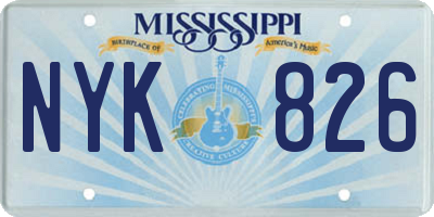 MS license plate NYK826